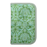 Modelo verde del papel pintado floral del damasco organizador