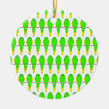 Modelo verde y amarillo del pájaro. Parakeets. Ornamentos Para Reyes Magos