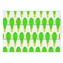 Modelo verde y amarillo del pájaro. Parakeets. Tarjetas