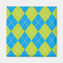 Modelo verde y azul de Argyle Iman Para Frigorífico
