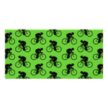 Modelo verde y negro de la bicicleta tarjetas personales