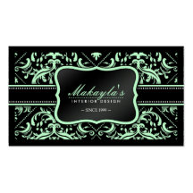 Modelo verde y negro en colores pastel elegante de tarjeta personal
