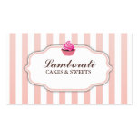 Moderno elegante lindo del rosa de la panadería de tarjeta de visita