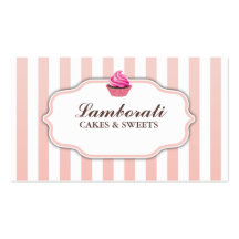 Moderno elegante lindo del rosa de la panadería de tarjeta de visita