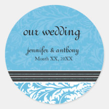 Moderno retro Cardo-Nuestro pegatina del boda