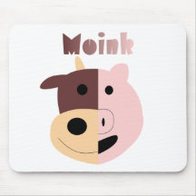 Moink: Mousepad de la vaca y del cerdo del dibujo  Alfombrilla De Raton