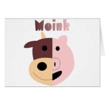 Moink: Tarjetas de la vaca y del cerdo del dibujo 