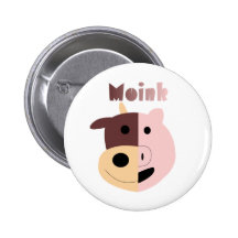Moink: Vaca del dibujo animado y botón del cerdo Pin