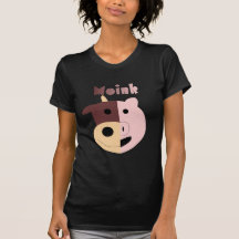 Moink: Vaca del dibujo animado y camiseta para muj