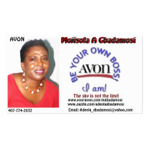 MOJISOLA A GBADAMOSI (REPRESENTANTE DE APOPKA AVON PLANTILLAS DE TARJETA DE NEGOCIO
