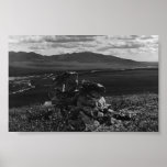 Mojón de piedra en tundra impresiones
