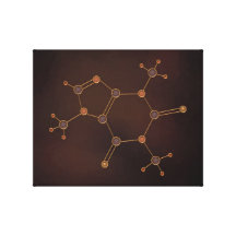 Molécula del cafeína lienzo envuelto para galerías