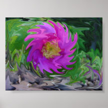 Molinillo de viento rosado de la flor poster
