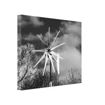 Molino de viento del invierno impresiones de lienzo