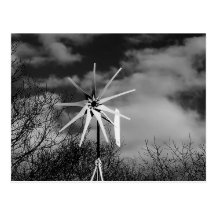 Molino de viento del invierno tarjeta postal