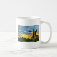 Molino de viento holandés tazas