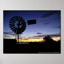"Molino de viento por el lago " Posters