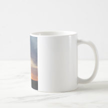 Molino de viento y puesta del sol de Kansas Taza