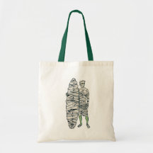 Momia de Halloween que practica surf Bolsa Lienzo