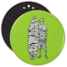 Momia de Halloween que practica surf Pins