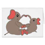 Momma y tarjeta del elefante del bebé