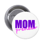 Mompreneur con el guión del punto, dos colores pins