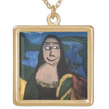 Mona Lisa de Joel Anderson Pendientes Personalizados