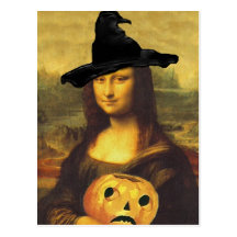 Mona Lisa durante renacimiento en postal del traje