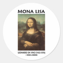 Mona Lisa (Leonardo da Vinci) Pegatinas Redondas