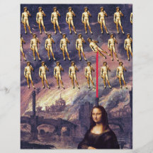 Mona Lisa y David divertidos Tarjetón