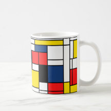 ¡Mondrian bebe aquí! Taza