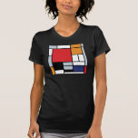 Mondrian - composición con el avión rojo grande camisetas