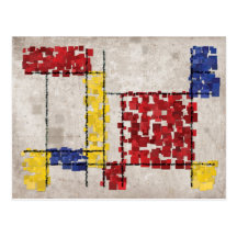 Mondrian inspiró cuadrados tarjetas postales