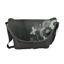 monedero gris de la flor de mariposa bolsas de mensajeria