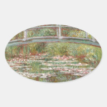 ~ Monet de los lirios de agua Calcomanías De Ovaladas
