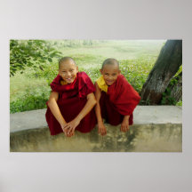 Monjes en el poster del parque de los ciervos