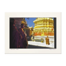 Monjes - templo de oro - Tailandia Impresion De Lienzo