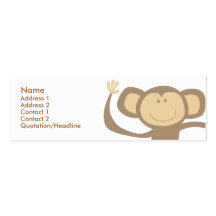 Monkeying alrededor tarjetas flacas del perfil tarjetas de visita