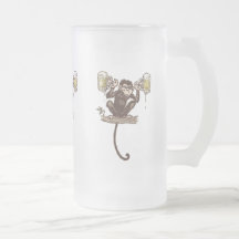 Mono de la cerveza por los estudios de Mudge Taza De Café