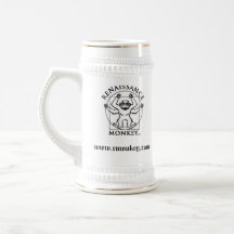 Mono de la cerveza taza de café