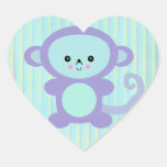mono de la púrpura del kawaii calcomanías corazones