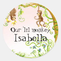 Mono de Lil, sello del pegatina de la fiesta de bi