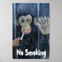 Mono de no fumadores poster