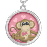Mono del amor - collar pendiente redondo