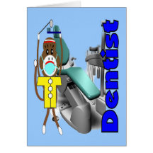 Mono del calcetín del dentista--Adorable Tarjeton