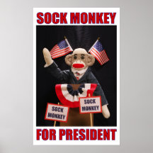 Mono del calcetín para presidente Poster