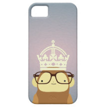 mono del empollón con la corona iPhone 5 Case-Mate cárcasa