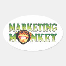 Mono del márketing pegatinas ovaladas personalizadas