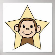 Mono lindo del clip art del dibujo animado con la  poster