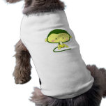 Mono lindo del dibujo animado que come un plátano camisetas de mascota